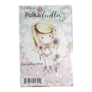 .🎄10/$20.  Polkadoodles ~ Dandelion Wish Rubber Stamp